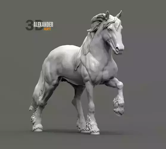 Friesian horse 3D print model Friesian horse 3D print model