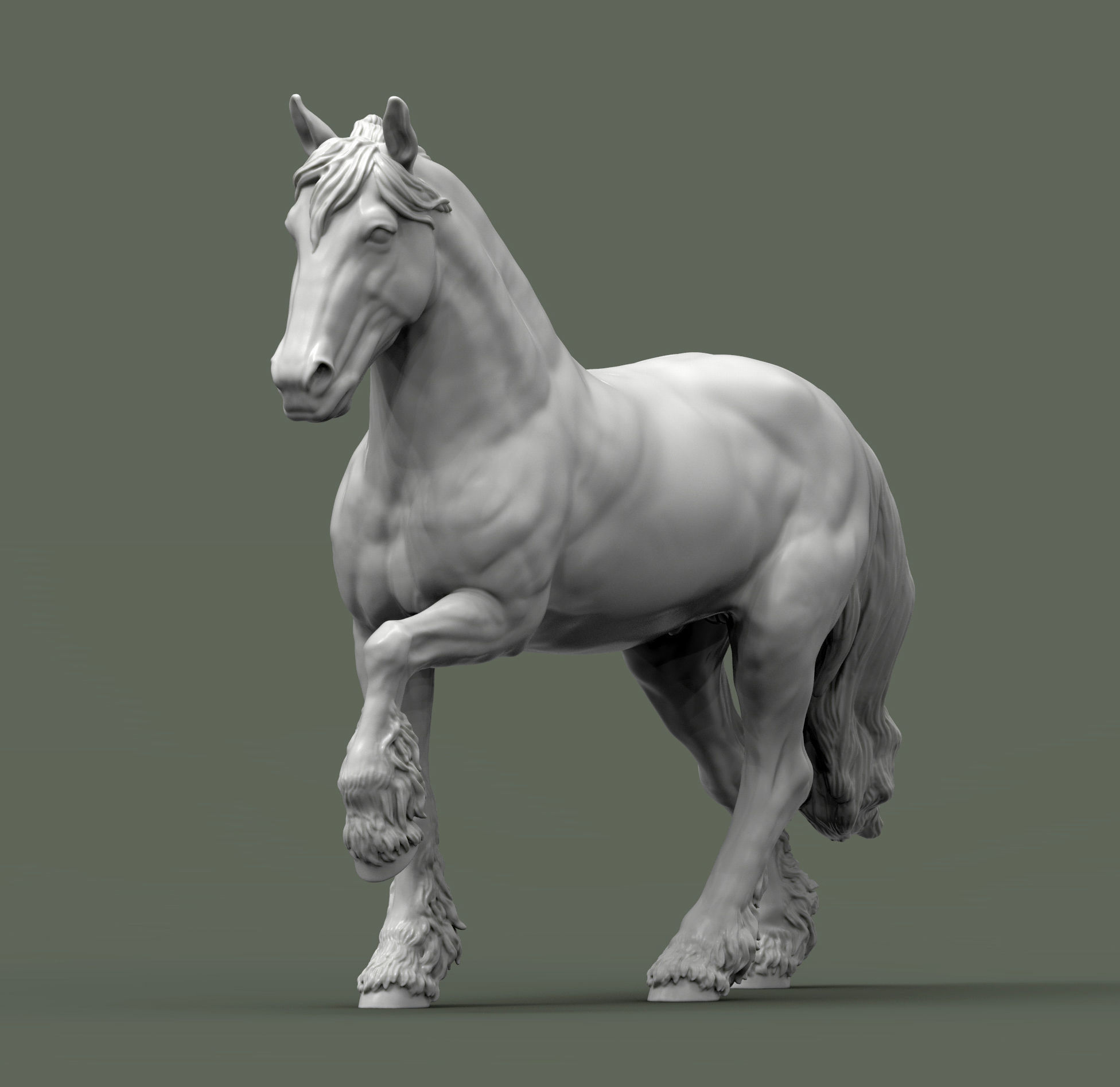 Friesian horse 3D print model_6