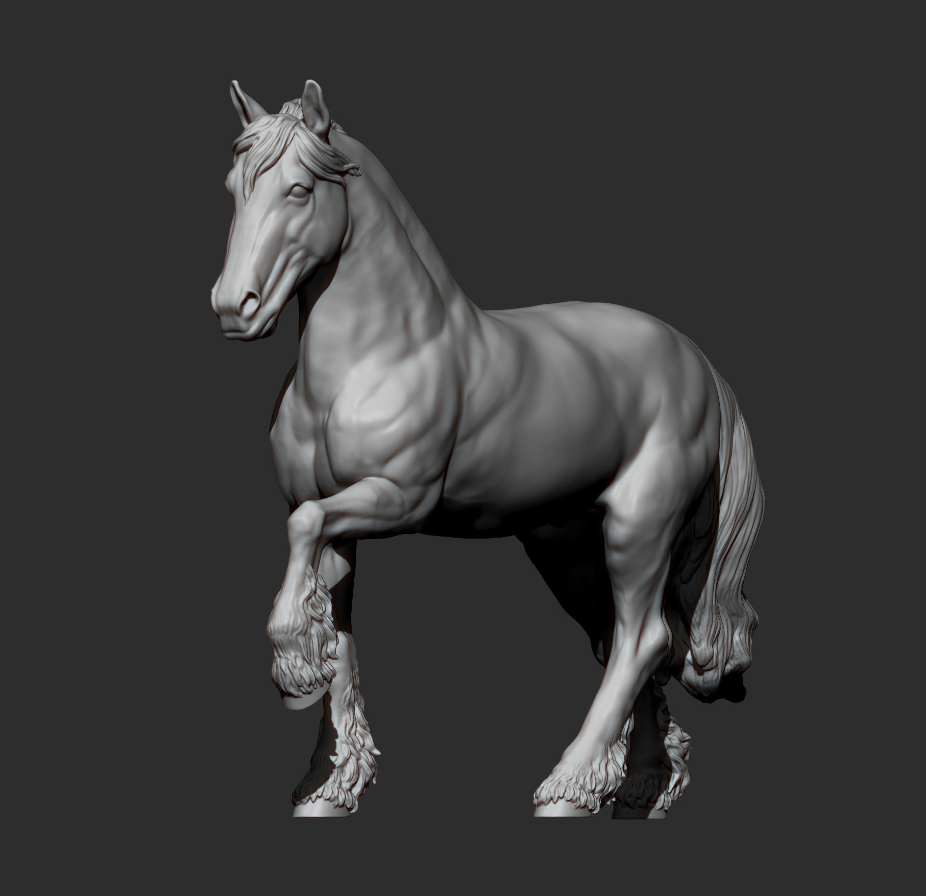 Friesian horse 3D print model_8