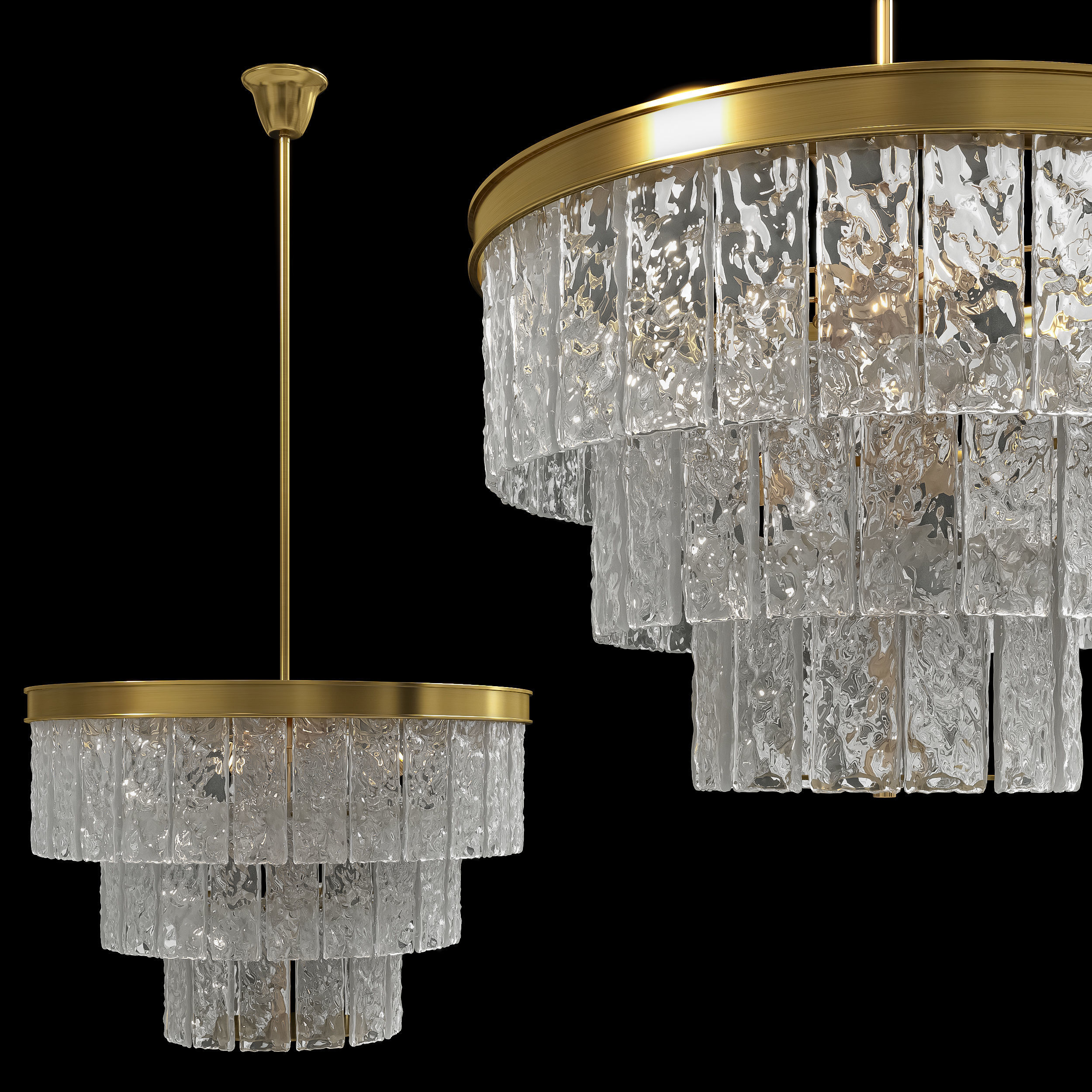 Led7 future Restoration Hardware Glace3 Tier Round Chandelier 3D model_1