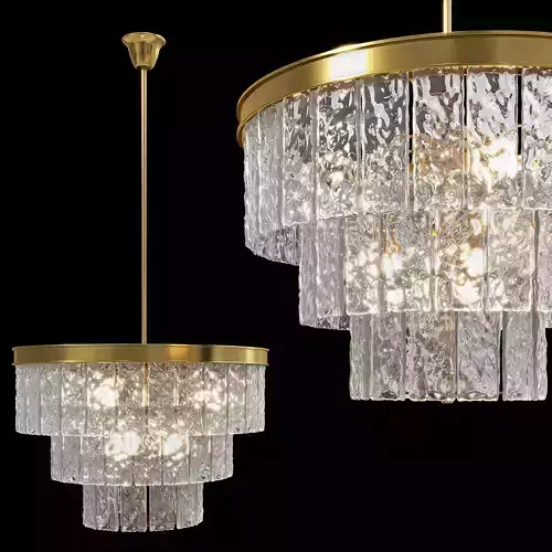 Led7 future Restoration Hardware Glace3 Tier Round Chandelier 3D model Led7 future Restoration Hardware Glace3 Tier Round Chandelier 3D model