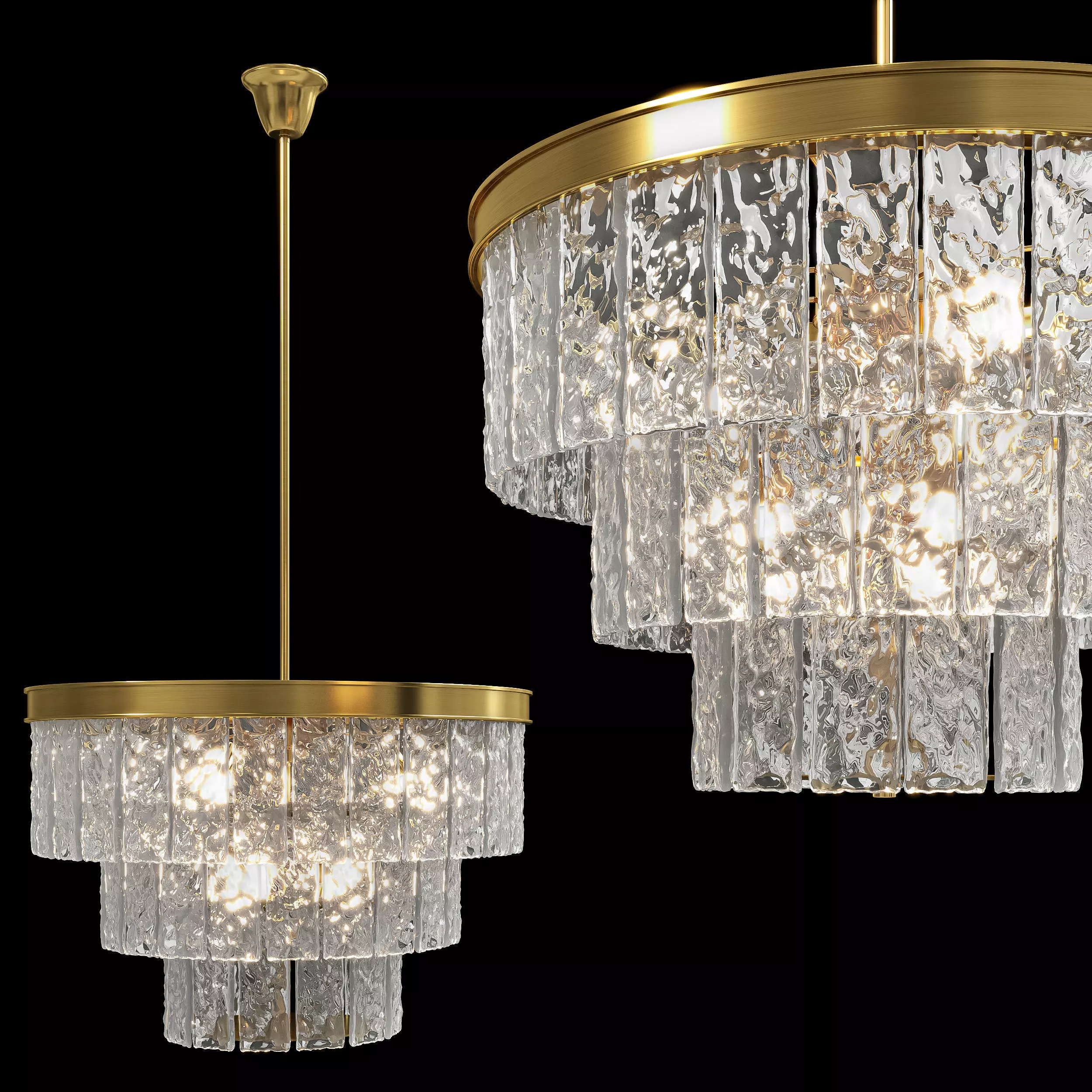 Led7 future Restoration Hardware Glace3 Tier Round Chandelier 3D model_0