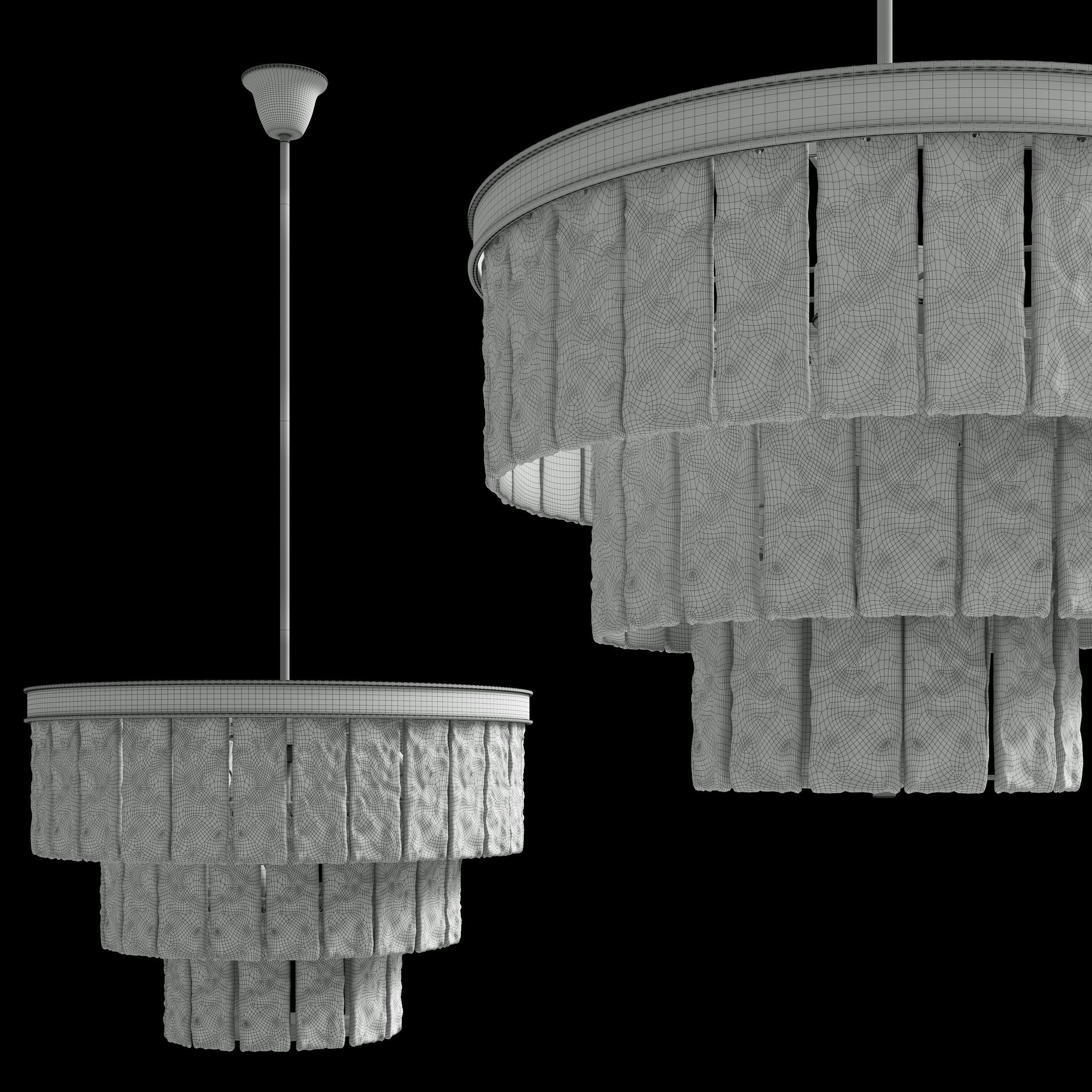 Led7 future Restoration Hardware Glace3 Tier Round Chandelier 3D model_2