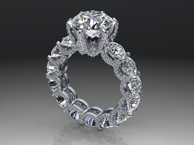 Printable woman Ring big gem 10mm STL