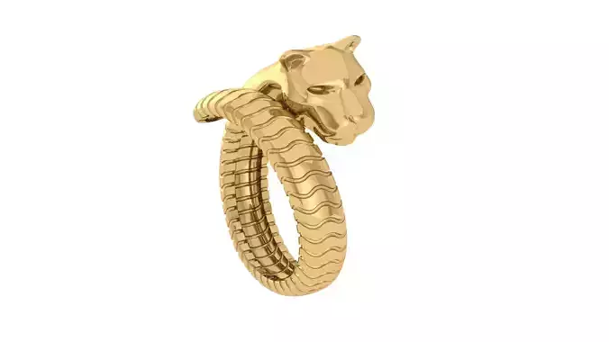 Cybernetic panther ring 3D print model