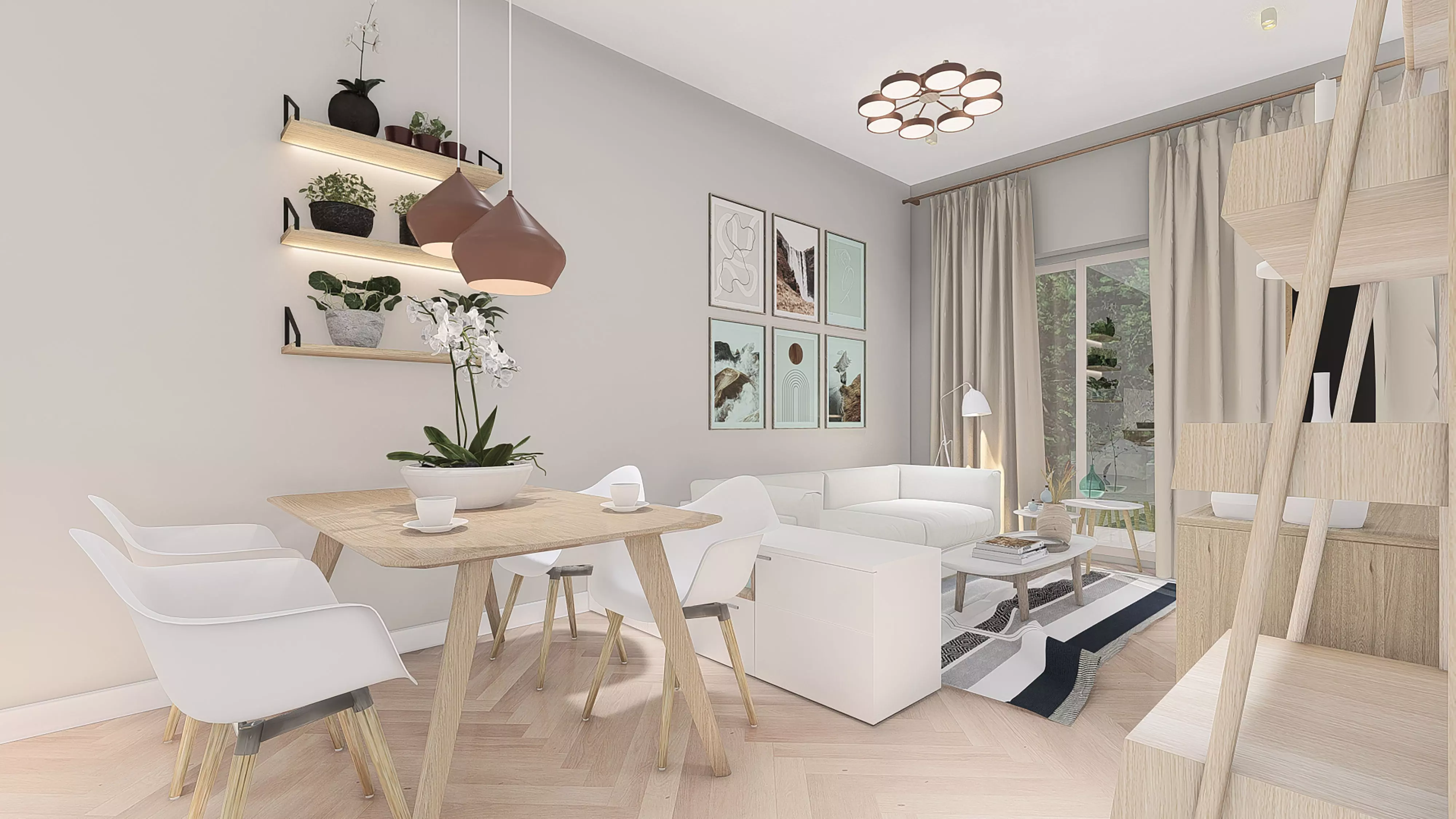Scandinavian Design style full furnished apartment 3D model