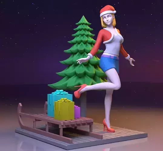 Android18 on Christmas 3D print model
