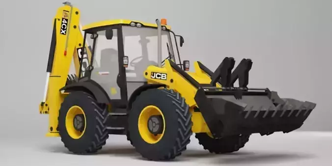 Tractopelle JCB  Low-poly 3D model