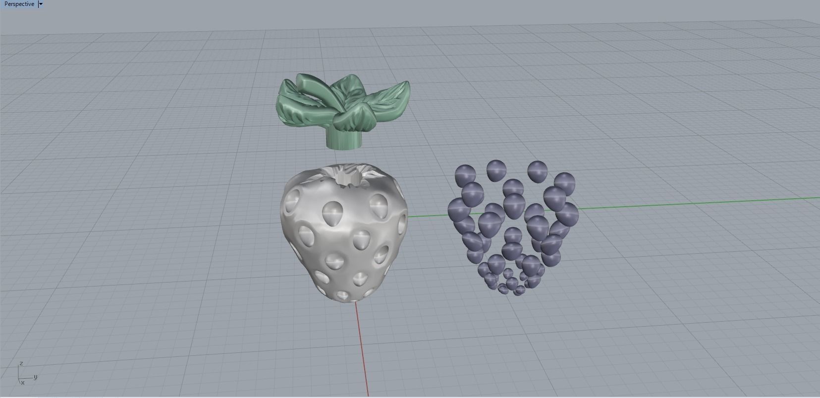 Strawberries 3D print model_8