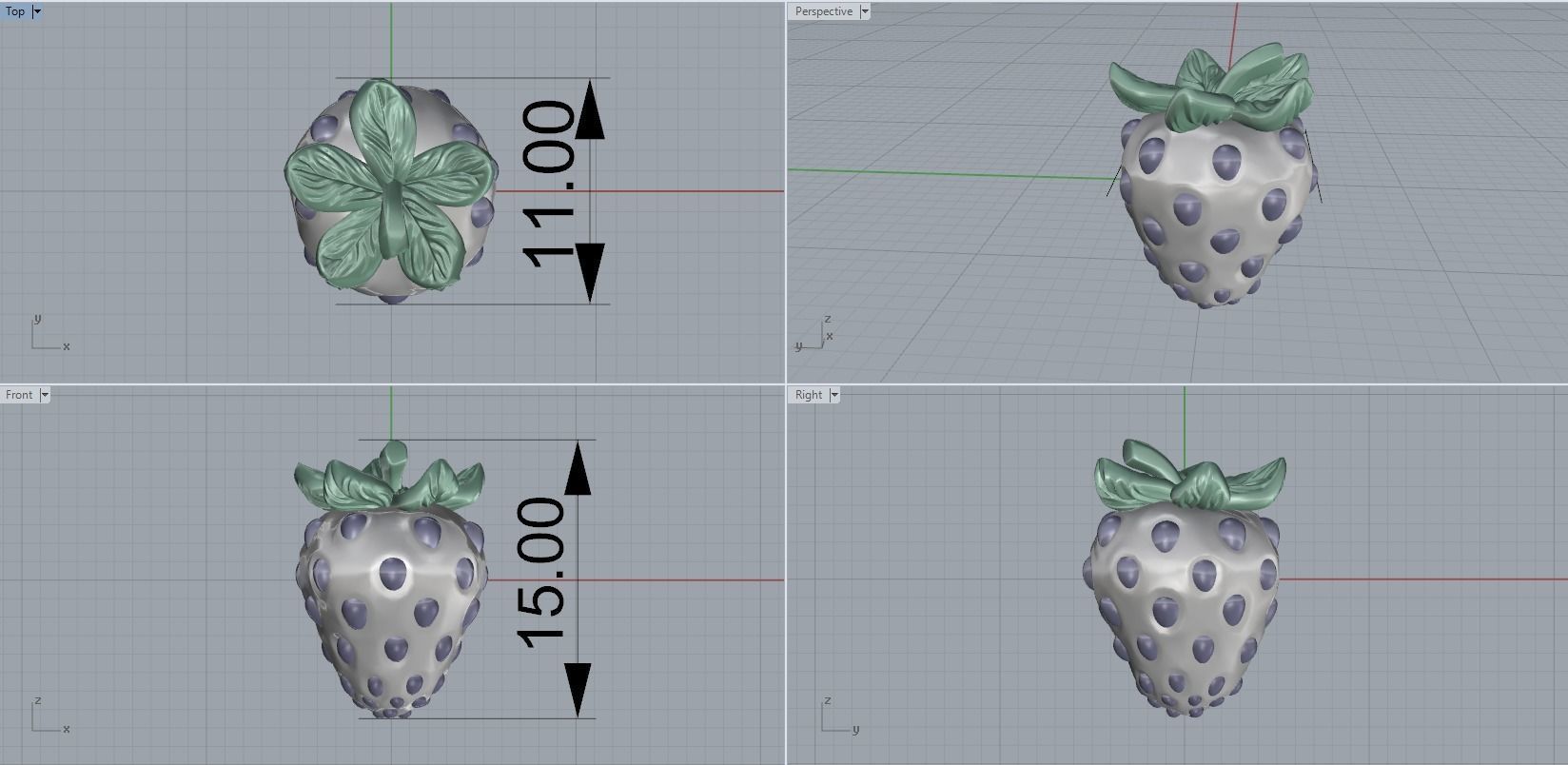 Strawberries 3D print model_6