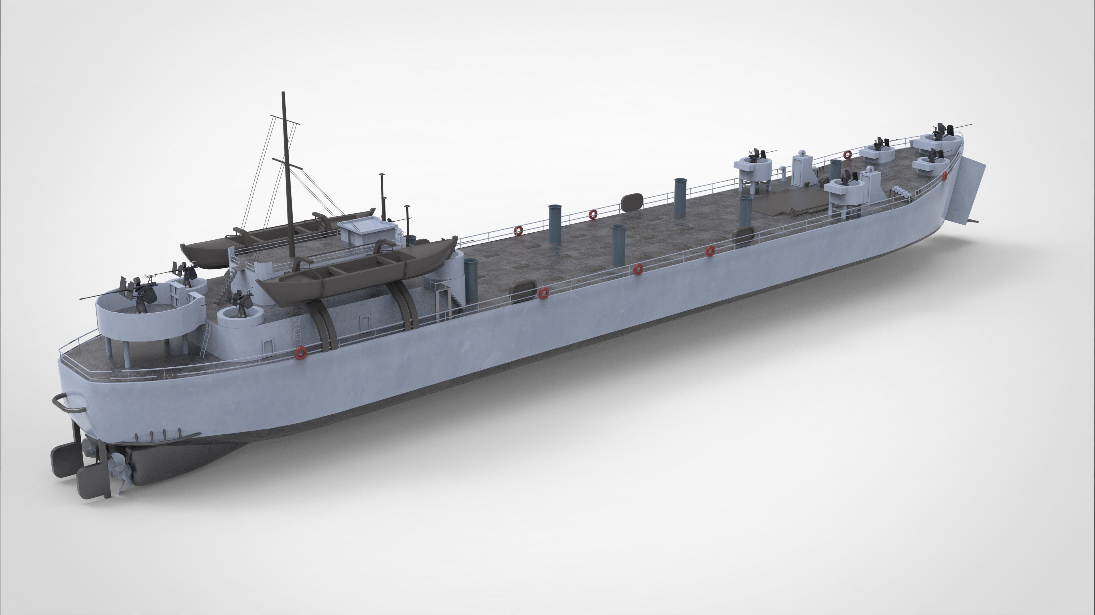 Landing Ship Tank 3D model_2
