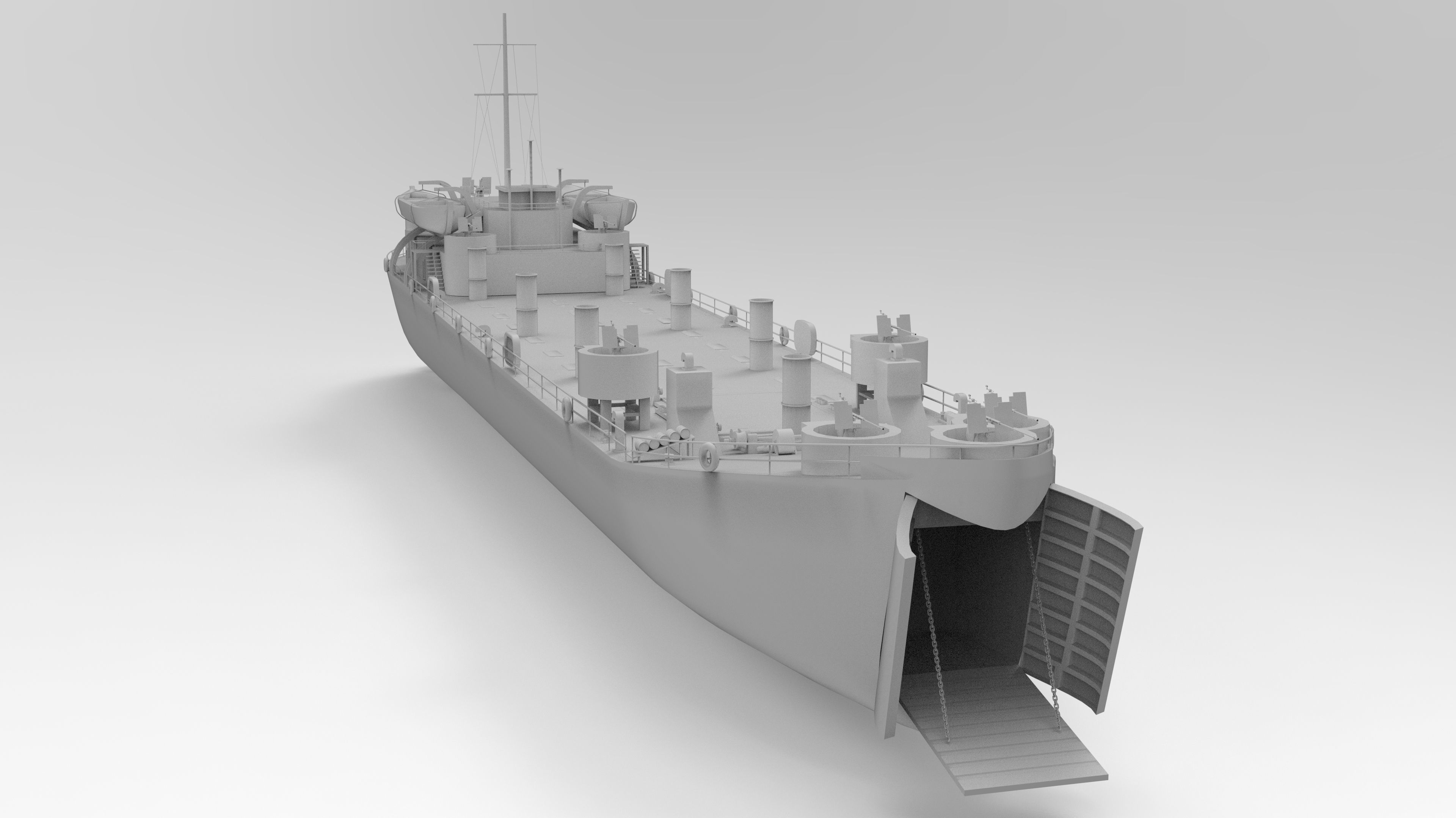 Landing Ship Tank 3D model_4