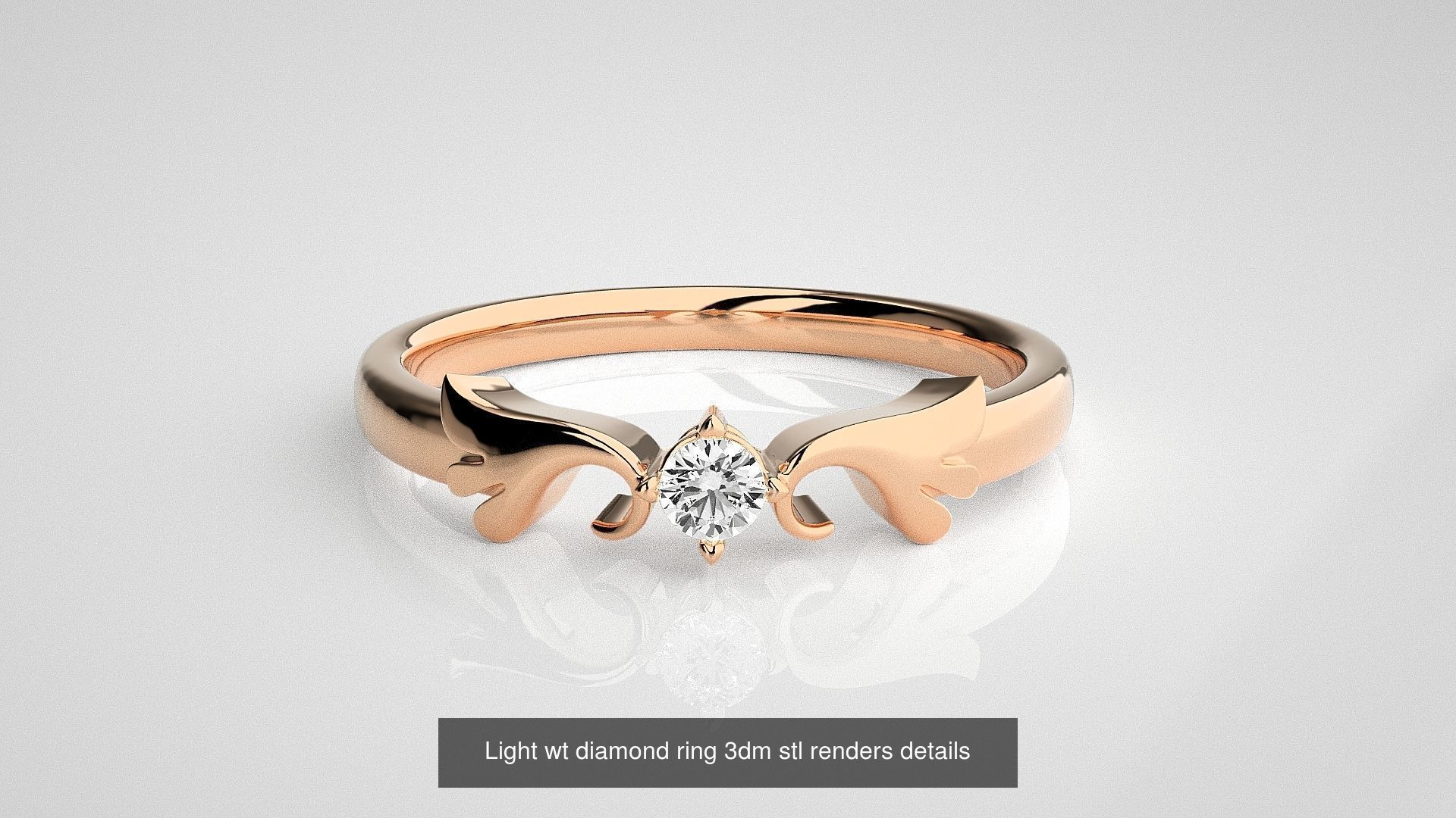11 Unique Solitaire diamond ring 3dm stl renders details 3D Model Collection_8