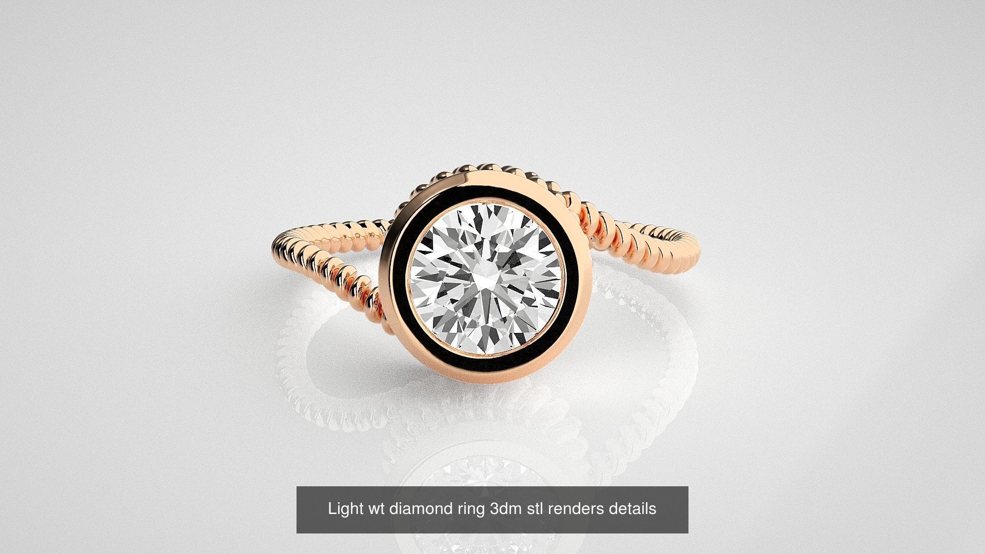 11 Unique Solitaire diamond ring 3dm stl renders details 3D Model Collection_4