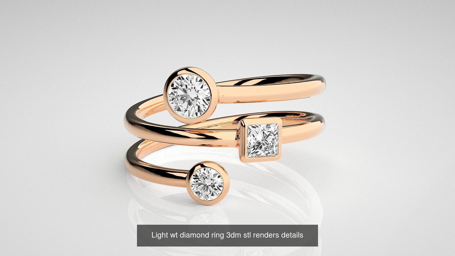 11 Unique Solitaire diamond ring 3dm stl renders details 3D Model Collection_1