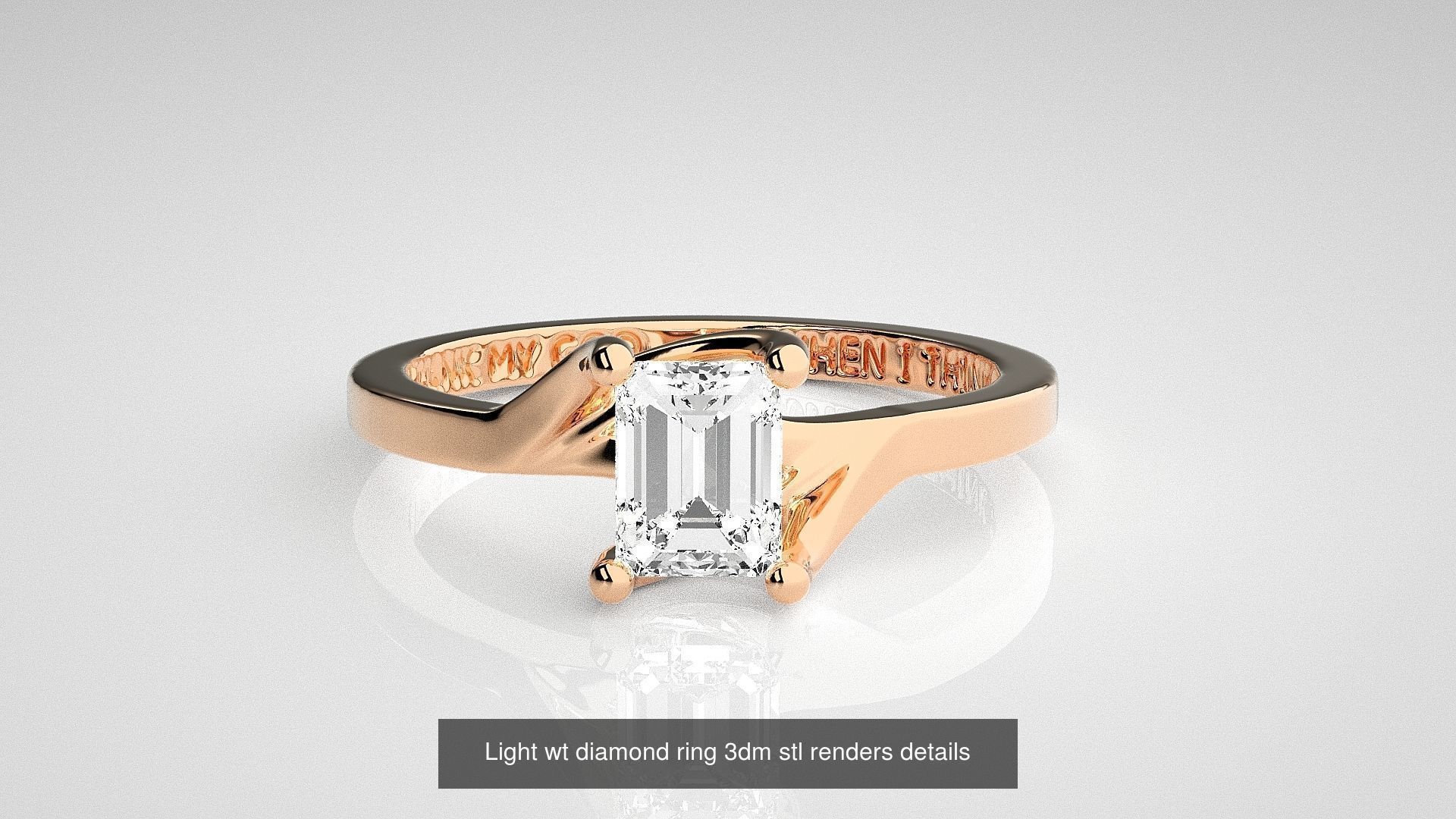 11 Unique Solitaire diamond ring 3dm stl renders details 3D Model Collection_3