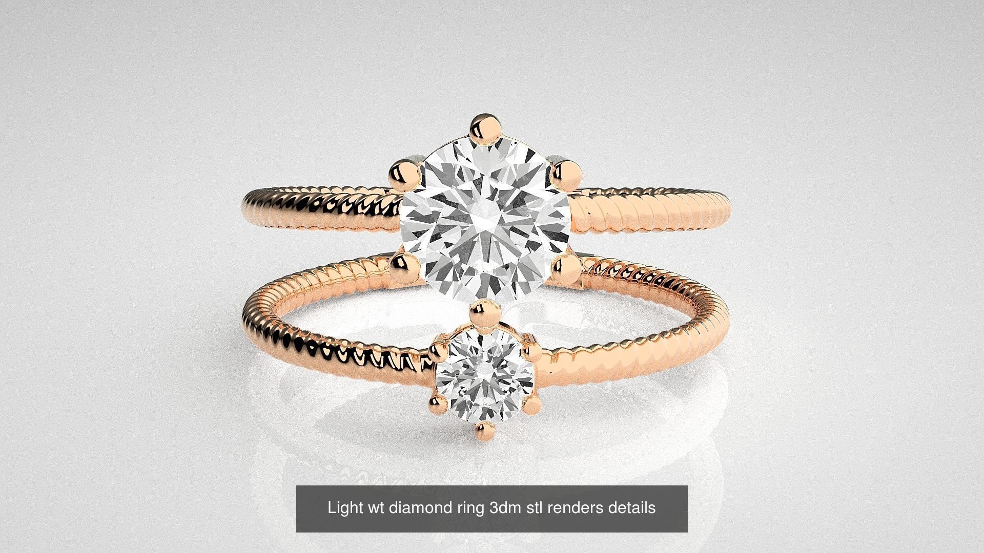 11 Unique Solitaire diamond ring 3dm stl renders details 3D Model Collection_2