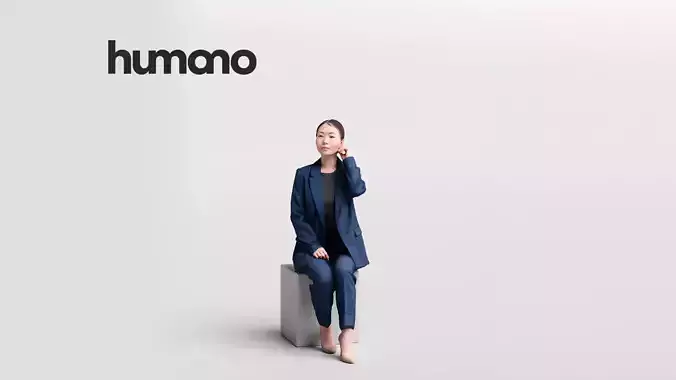 Humano business woman sitting and listening - office -08352-79