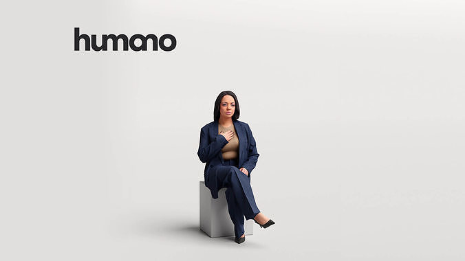 Humano business woman sitting and talking - office -08045-73 3D model