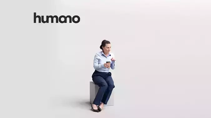 Humano business woman sitting - office cafe -07042-50