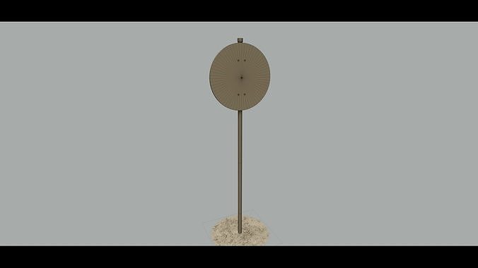 Road Sign 02 - Overtake Low-poly 3D model 7
