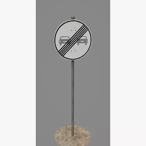 Road Sign 02 - Overtake Low-poly 3D model