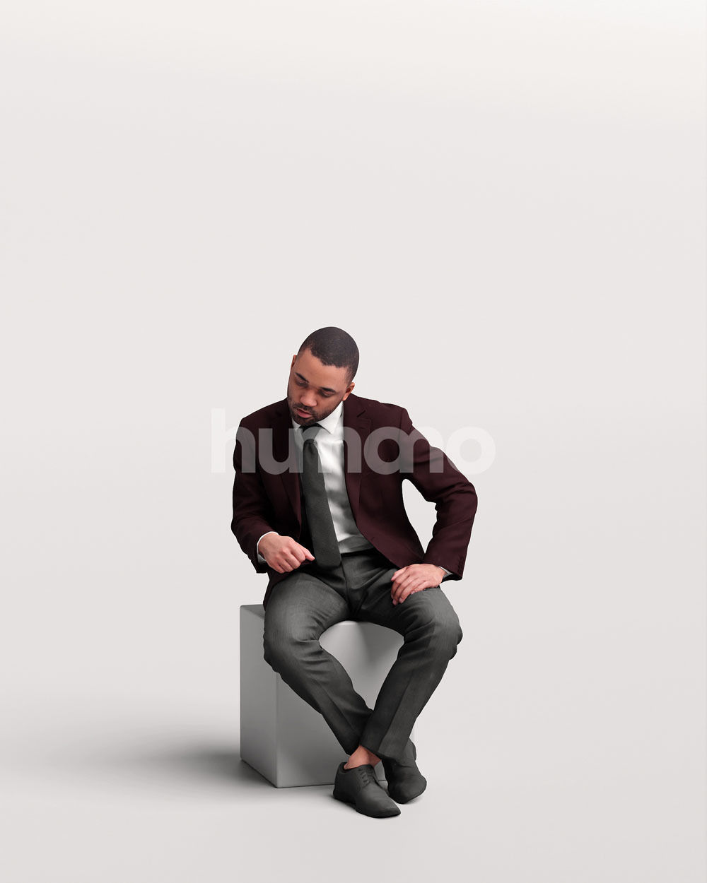 Humano business working man sitting talking - office -06347-88 3D model_11