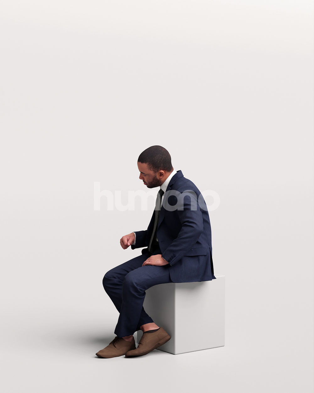 Humano business working man sitting talking - office -06347-88 3D model_5