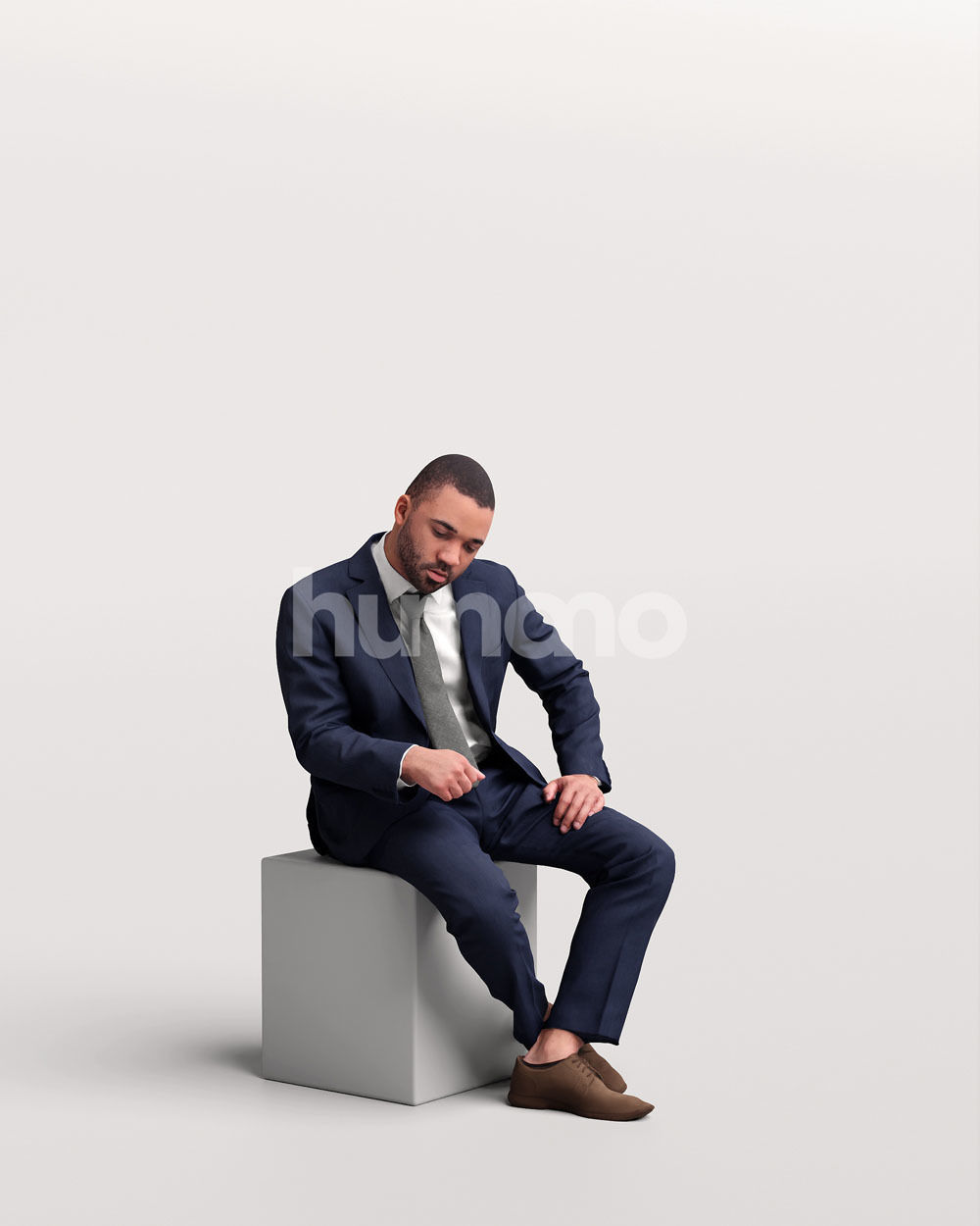 Humano business working man sitting talking - office -06347-88 3D model_2