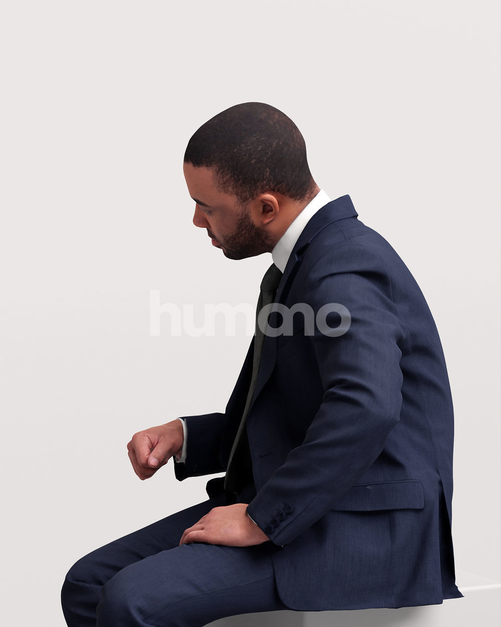 Humano business working man sitting talking - office -06347-88 3D model_7