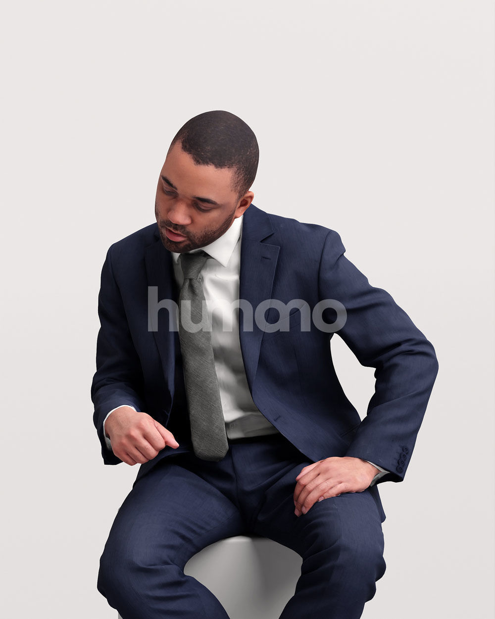 Humano business working man sitting talking - office -06347-88 3D model_6