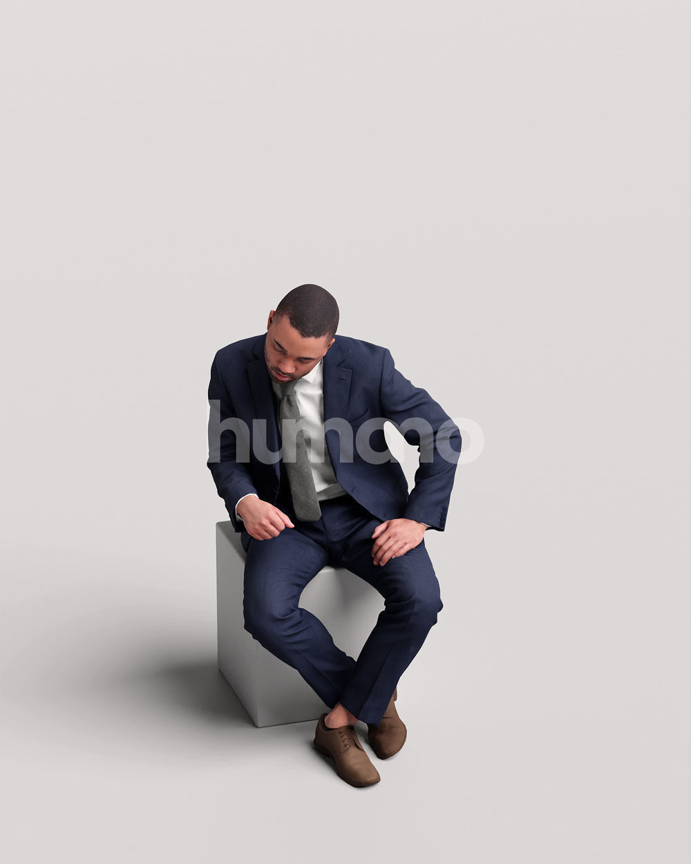 Humano business working man sitting talking - office -06347-88 3D model_8
