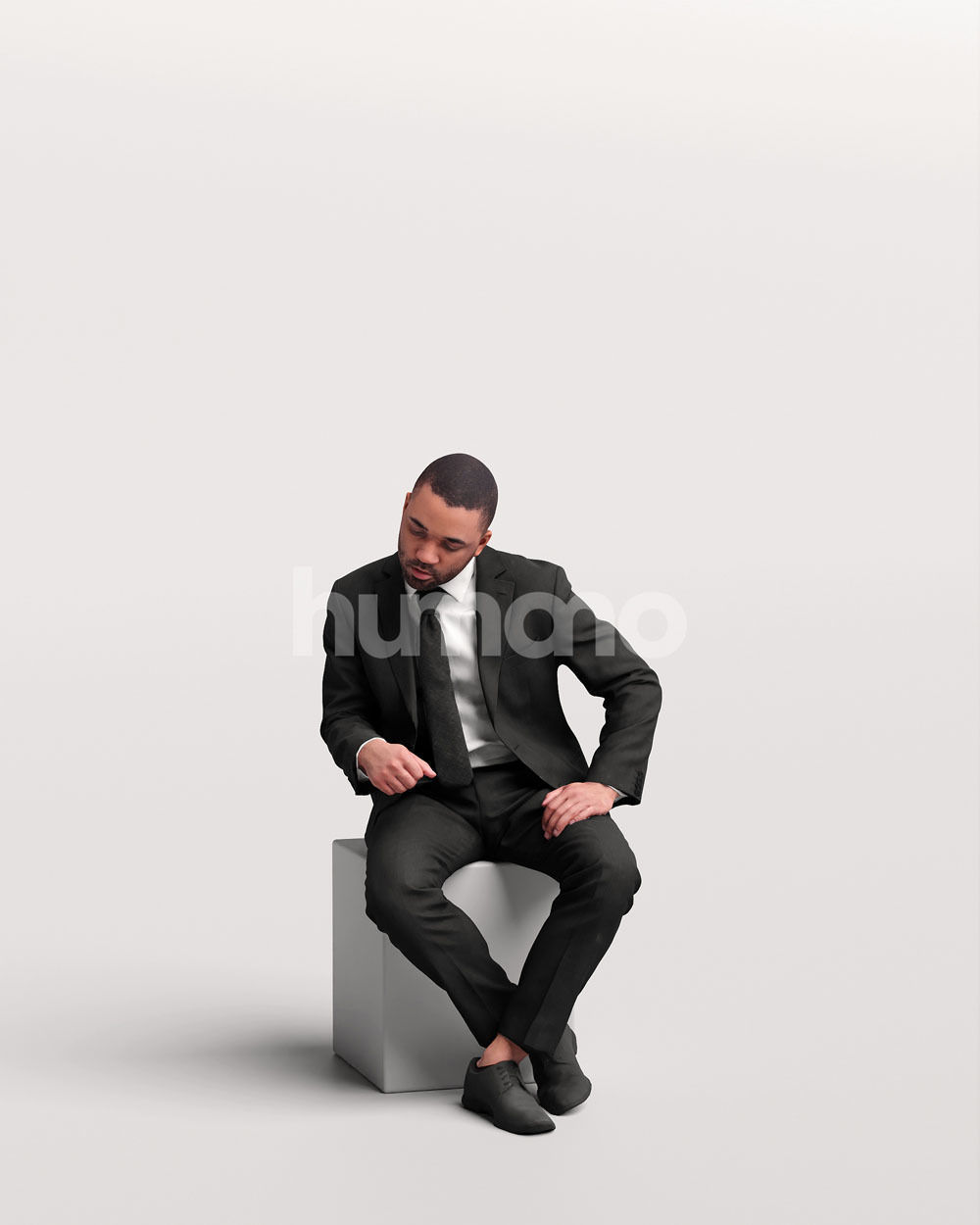 Humano business working man sitting talking - office -06347-88 3D model_10