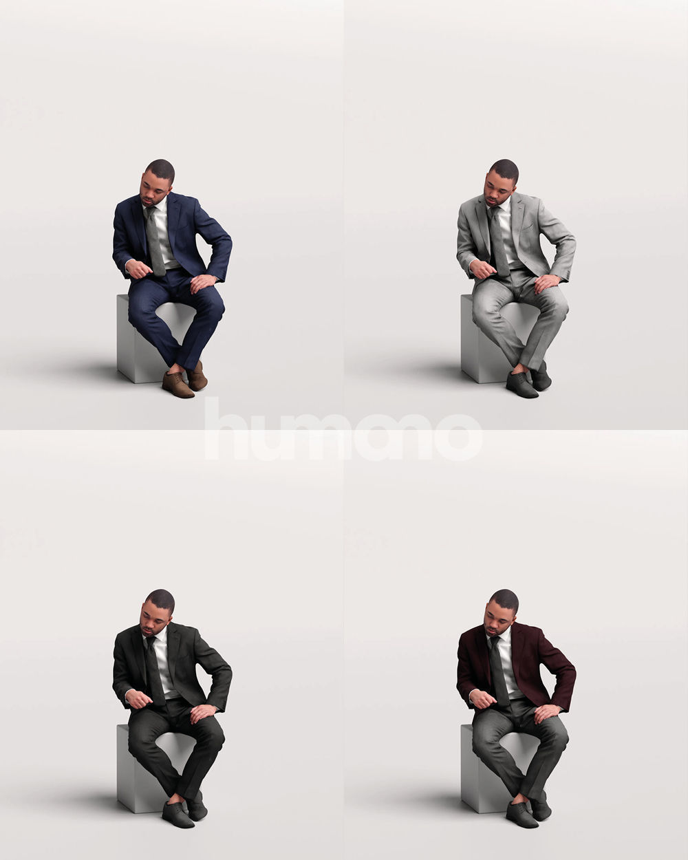 Humano business working man sitting talking - office -06347-88 3D model_13