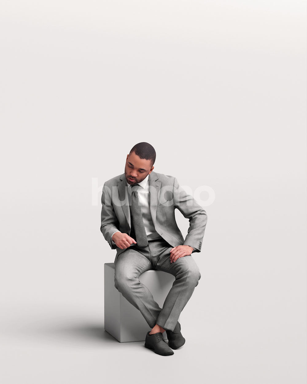 Humano business working man sitting talking - office -06347-88 3D model_9