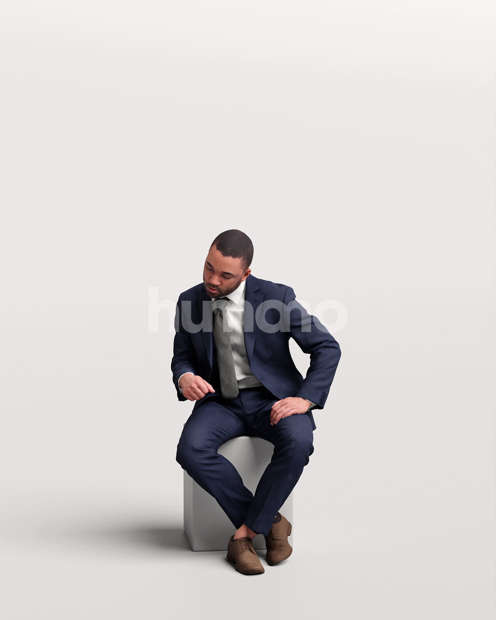 Humano business working man sitting talking - office -06347-88 3D model_3