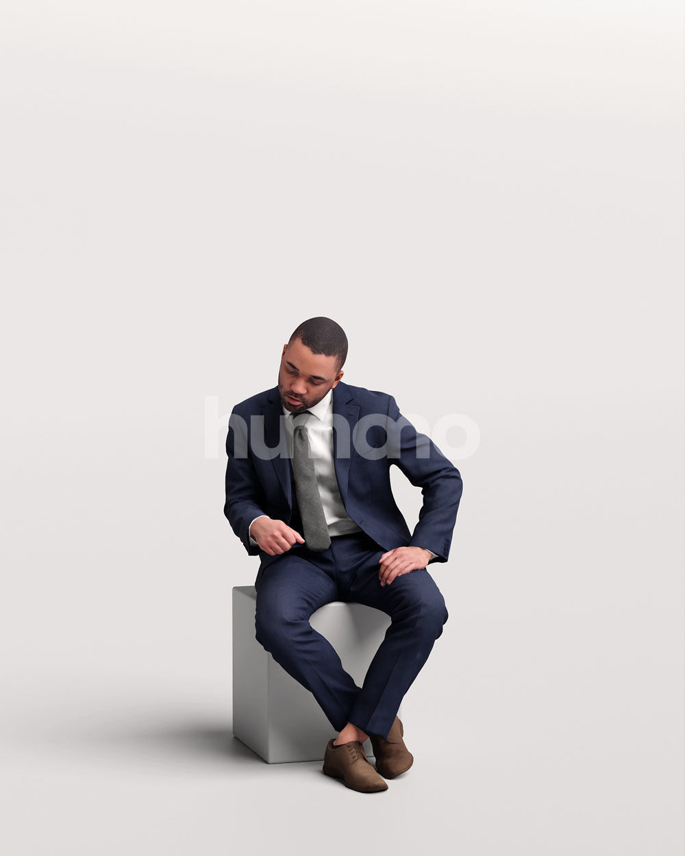 Humano business working man sitting talking - office -06347-88 3D model_1