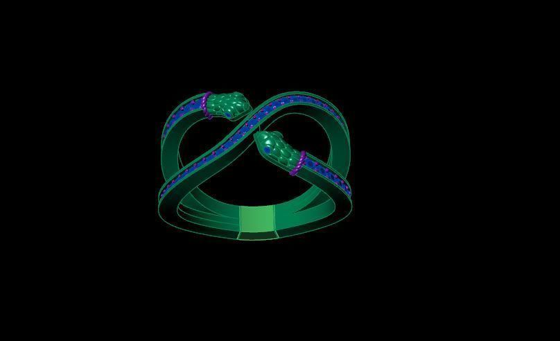 Snakes Rings 3D print model_2