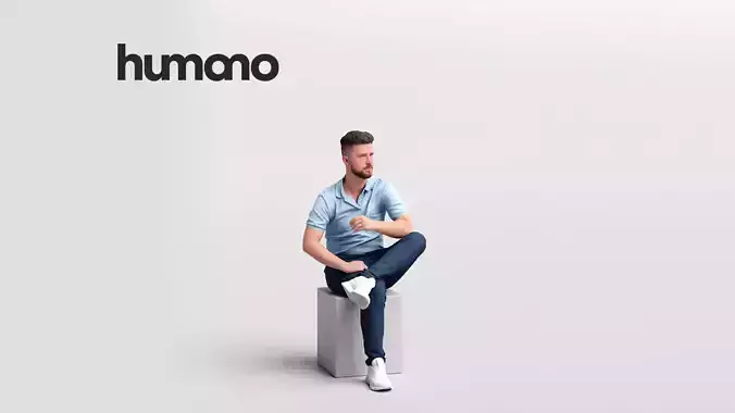 Humano man sitting and talking - office cafe -05423-76