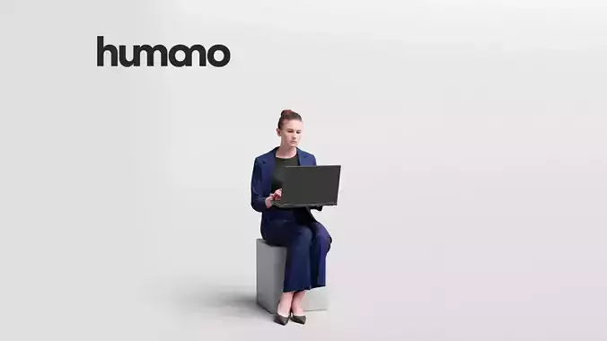 Humano business working woman with a laptop -04639-25