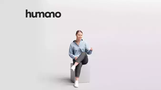 Humano woman sitting and drinking coffee - office cafe -04334-28