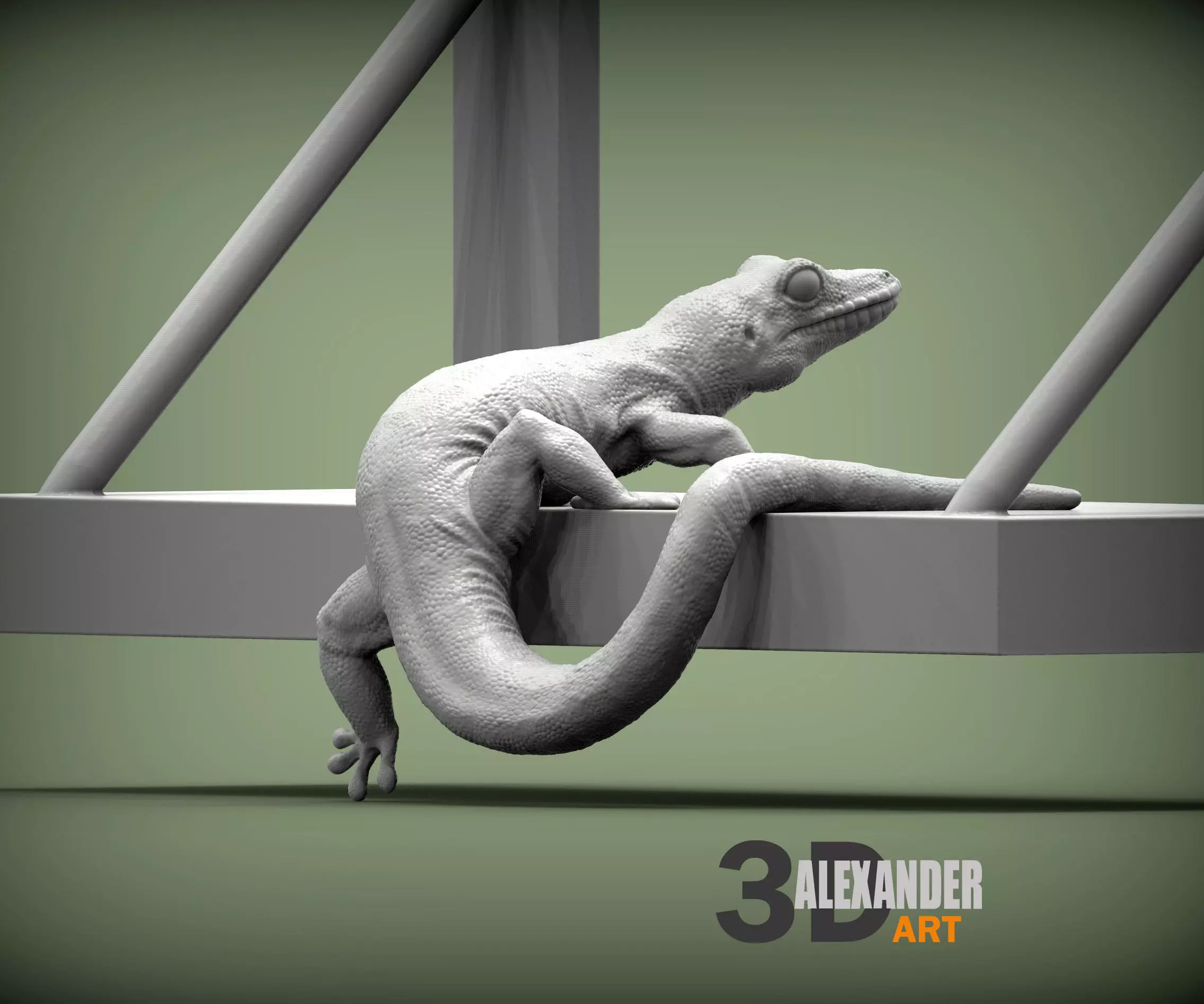 Day Gecko on the shelf 3D print model_0