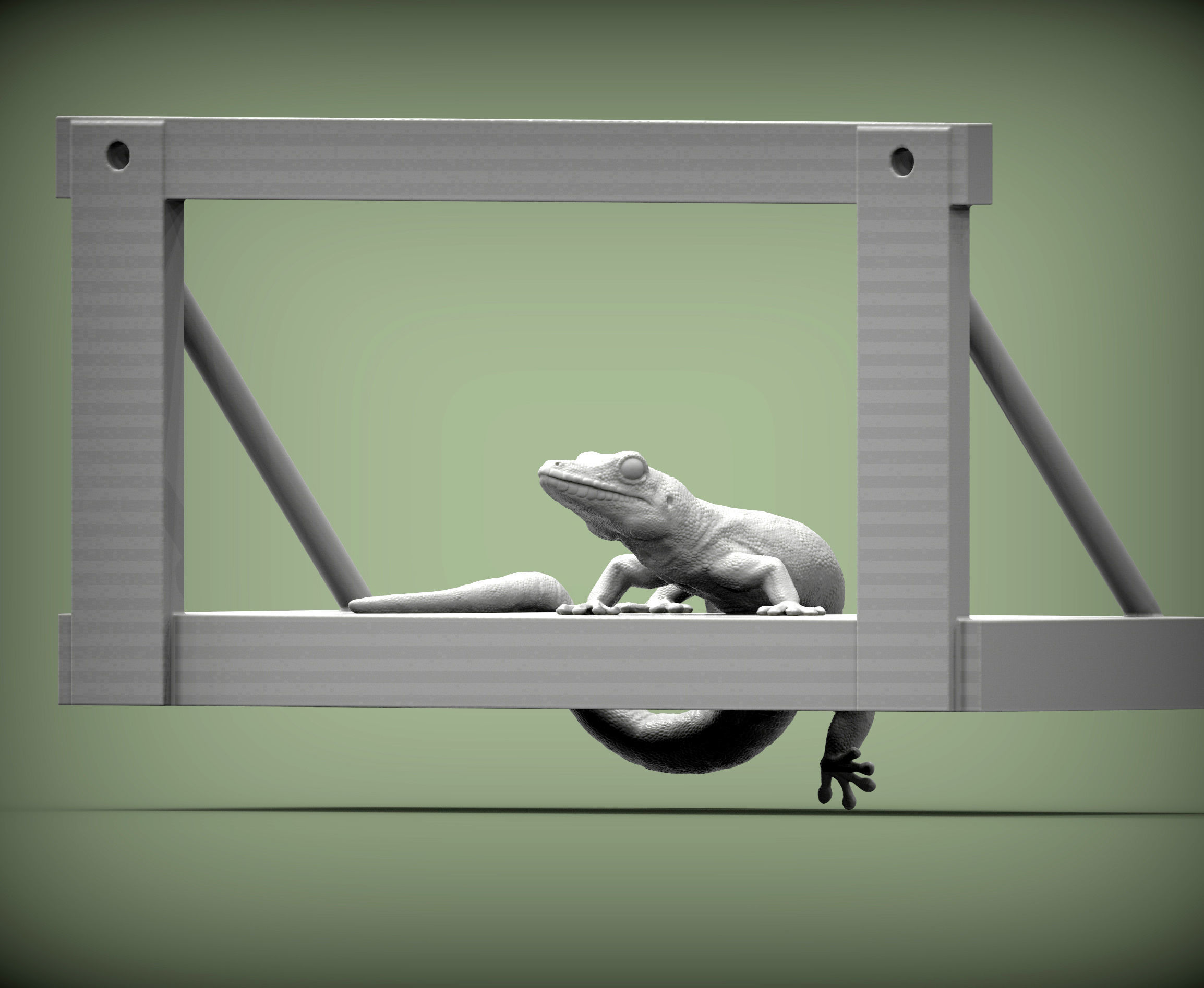 Day Gecko on the shelf 3D print model_2