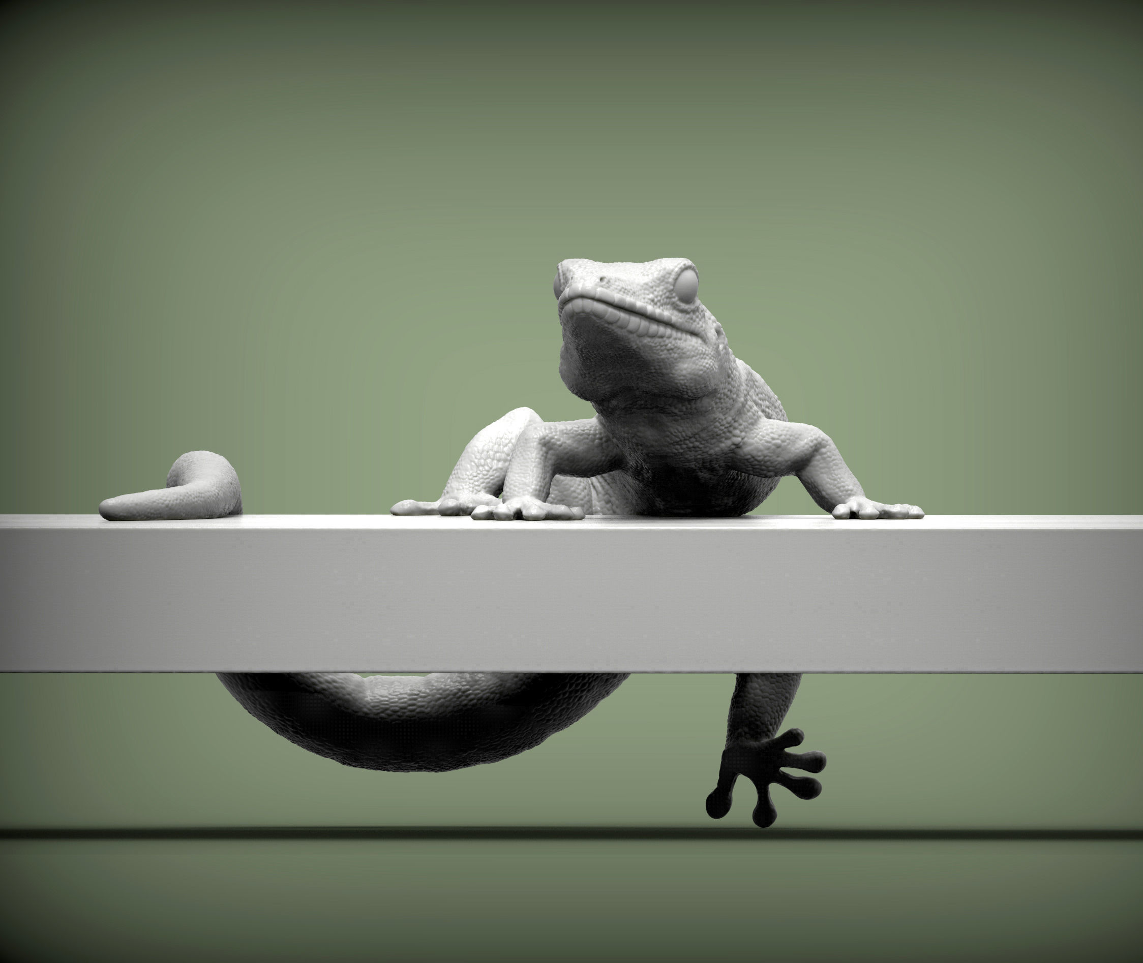 Day Gecko on the shelf 3D print model_1