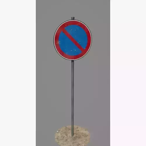 Road Sign 04 - Prohibited Parking Low-poly 3D model