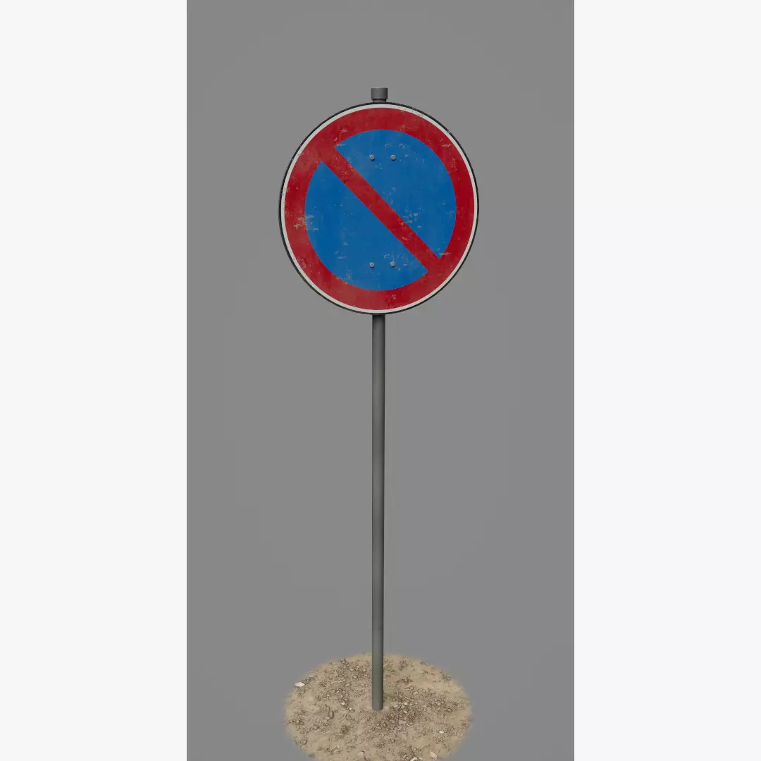Road Sign 04 - Prohibited Parking Low-poly 3D model