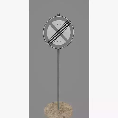 Road Sign 05 - End Prohibited Parking Low-poly 3D model