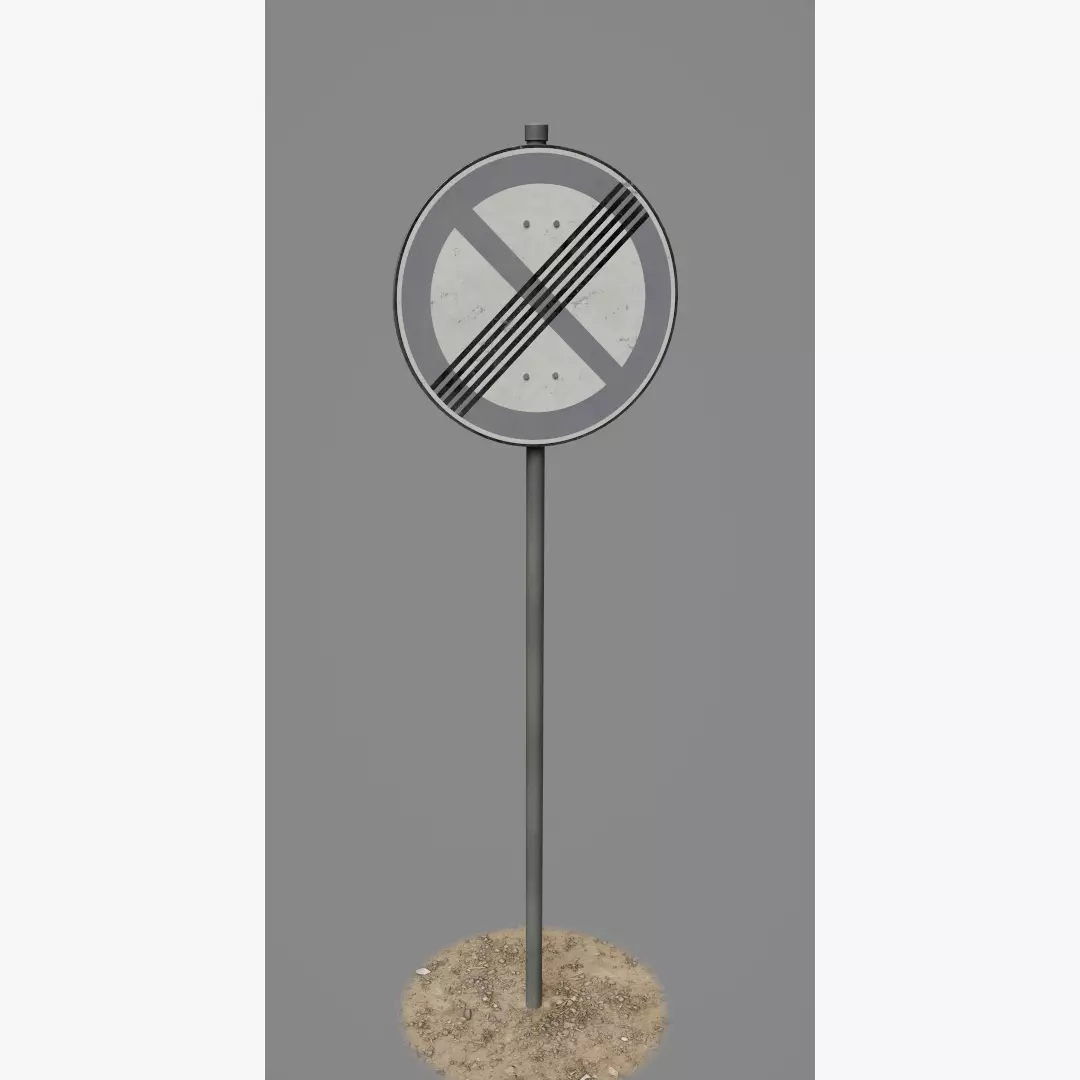 Road Sign 05 - End Prohibited Parking Low-poly 3D model