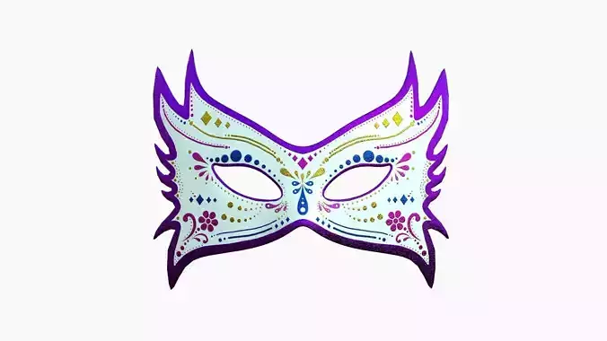 Carnival Mask D04 Colored - Costume Character Design Low-poly 3D model