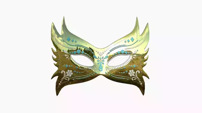 Carnival Mask D05 Golden - Costume Character Design Low-poly 3D model